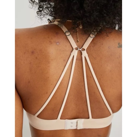 AERIE SUNNIE DEMI STRAPPY PUSH-UP BRA (SANDALWOOD) - Picture 3 of 5